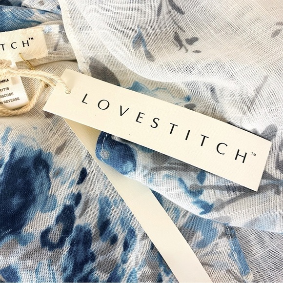 Love Stitch Floral Watercolor Open Front Beach Kimono OS - Picture 10 of 10